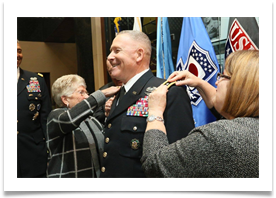 Mike Bills receiving his promotion to LTG